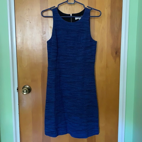 LOFT Blue Textured Sleeveless Dress - Picture 1 of 7